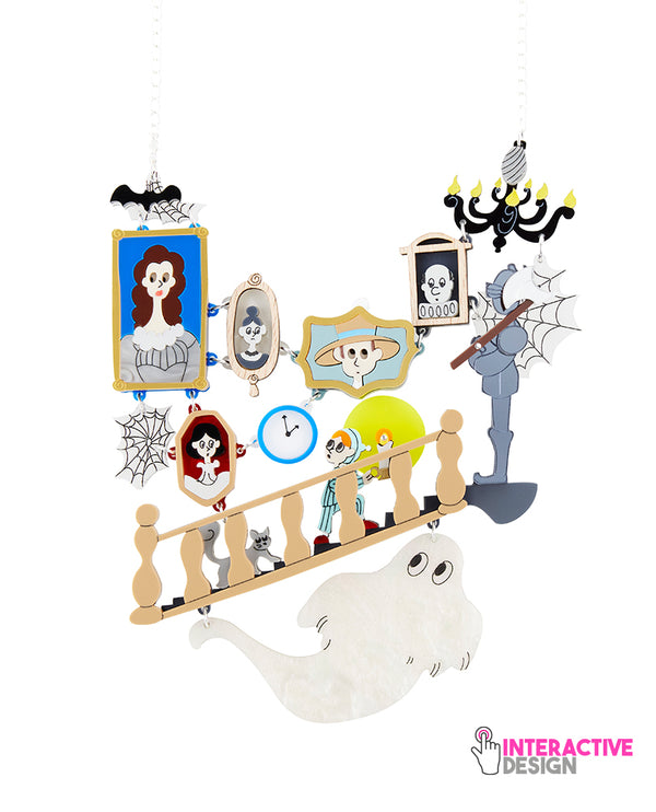 I Think My House is Haunted… Statement Necklace - Interactive -