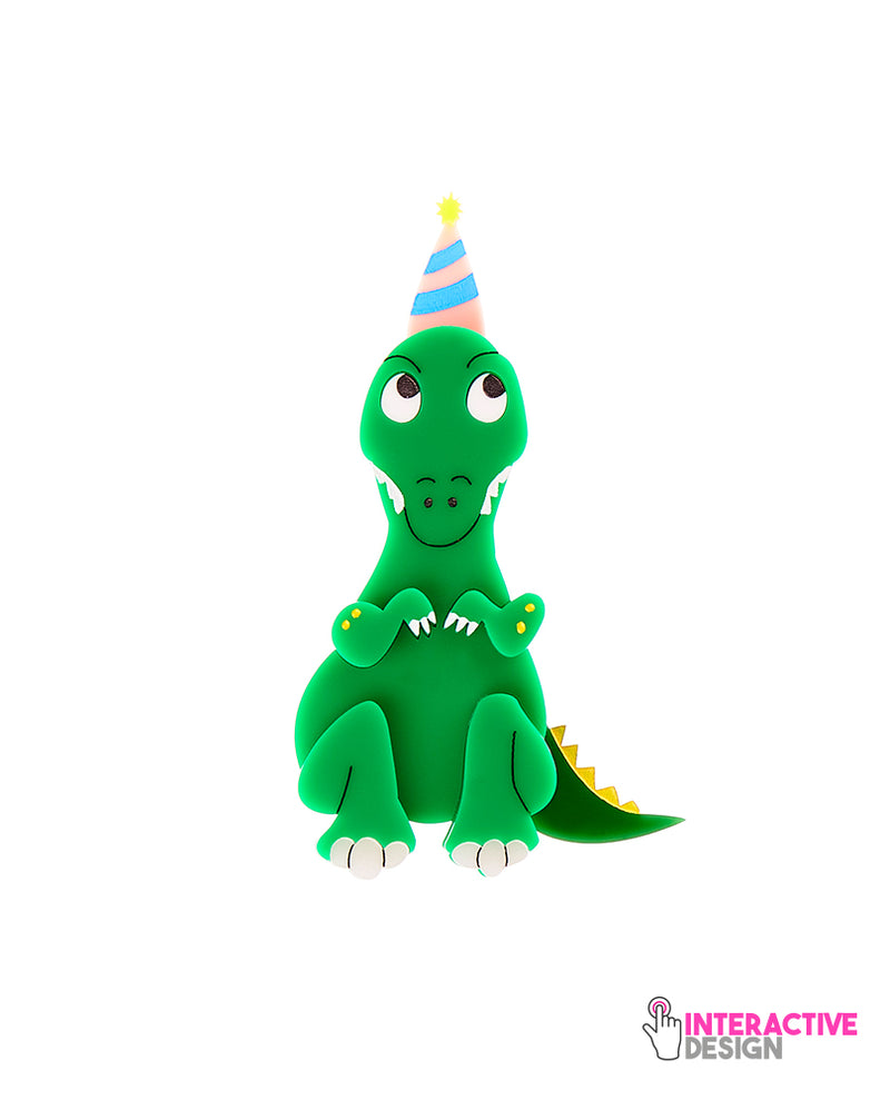 It's dino party hat time! T-Rex Brooch -interactive-
