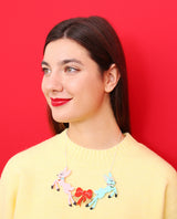 Jolly Pastel Kitsch Deers Necklace