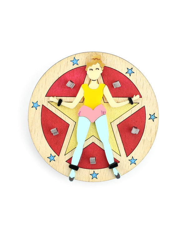 Knife-throwing-act-brooch-la-vidriola-plastic-jewellery-circus-where-the-magic-happens-detail
