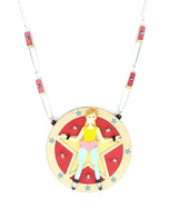 Knife-throwing-act-necklace-la-vidriola-plastic-jewellery-circus-where-the-magic-happens-detail