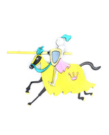 Knight-black-brooch-la-vidriola-plastic-jewellery-broochland-detail