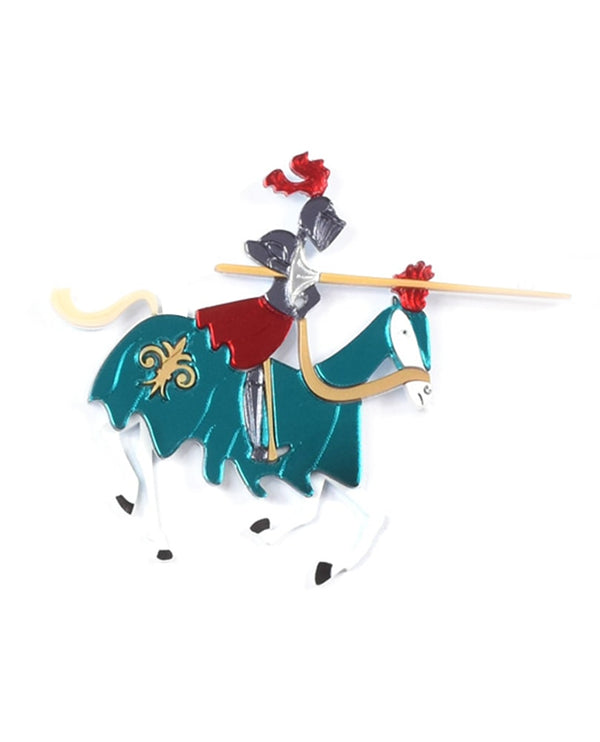 Knight-white-brooch-la-vidriola-plastic-jewellery-broochland-detail