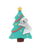 Koala-hug-Christmas-tree-brooch-Christmas-2020-la-vidriola-detail