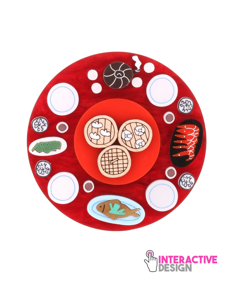 Lazy-Susan-Chinese-dinner-brooch--interactive-Nǐ-hǎo-collection-la-vidriola-detail