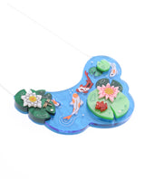 Lily Pad Koi Fish in Pond Necklace