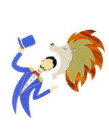 Lion-and-the-tamer-blue-brooch-la-vidriola-plastic-jewellery-classic-detail