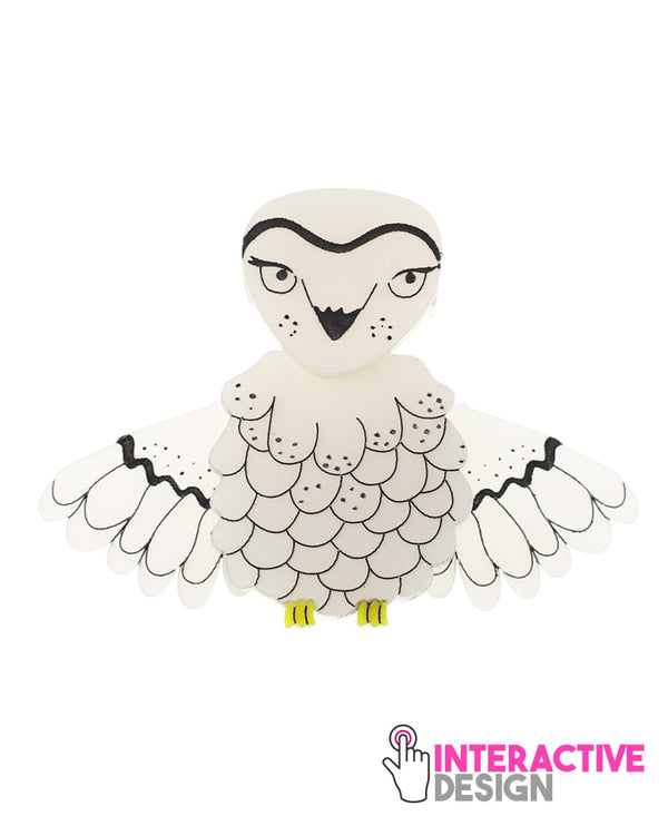 Majestic-Snowy-Owl-brooch-interactive-animalandia-detail2