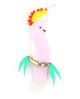 Major-Mitchels-cockatoo-brooch-la-vidriola-plastic-jewellery-take-away-detail