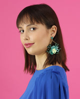 Medusa green earrings