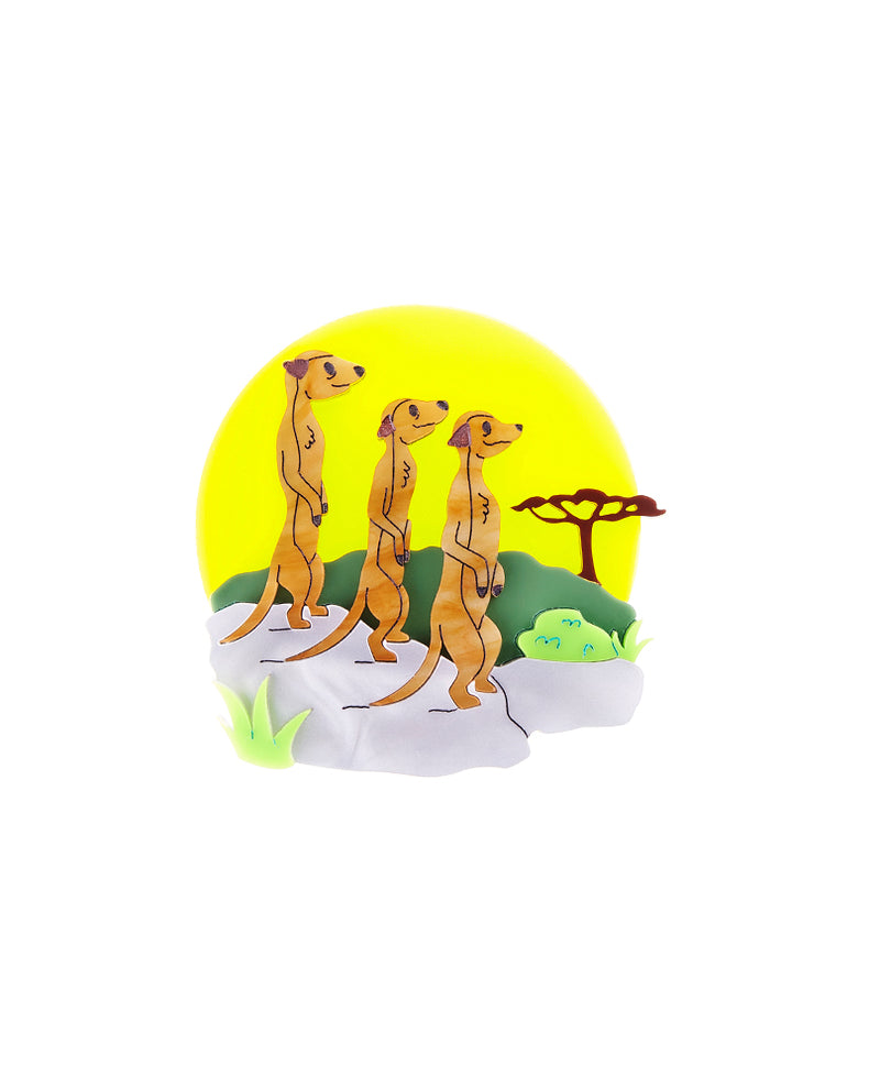 Meerkat Magic in the Savannah Brooch