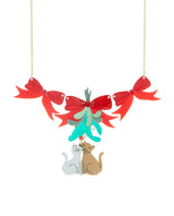 Meow! Cat Kiss Under the Mistletoe Necklace