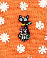 Meow! It's Día de los Muertos Brooch
