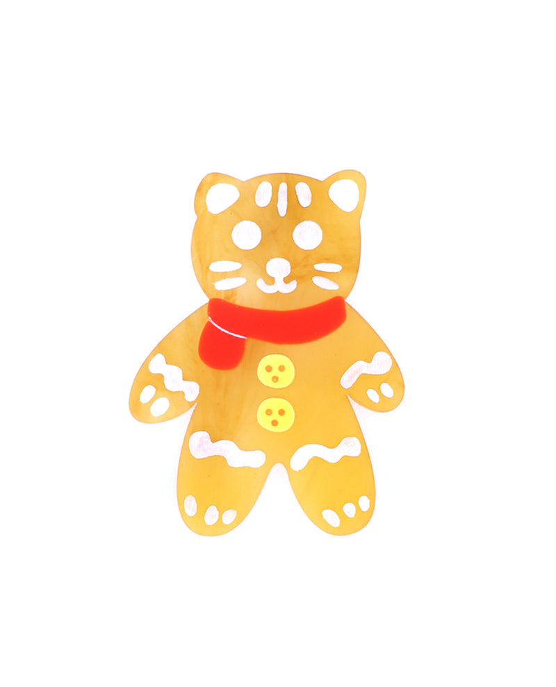 Meow! Kitty Cat Gingerbread Brooch