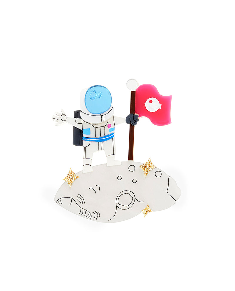 Moon Landing at La Vidriola Brooch