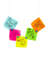 My Memo Sticky Notes statement Necklace
