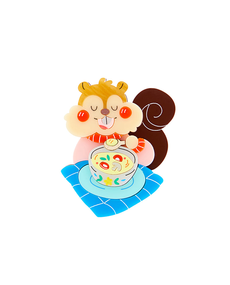 My Winter soup Brooch