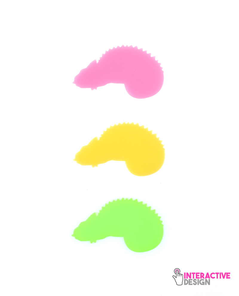 Neon inserts for chameleon brooch