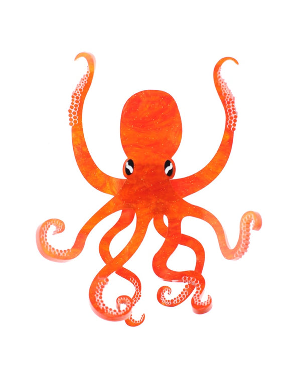 Octopus-orange-brooch-classic-la-vidriola-detail