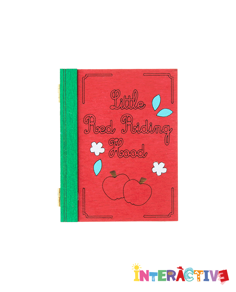 Open Close Book Little Red Riding Hood Brooch -interactive-