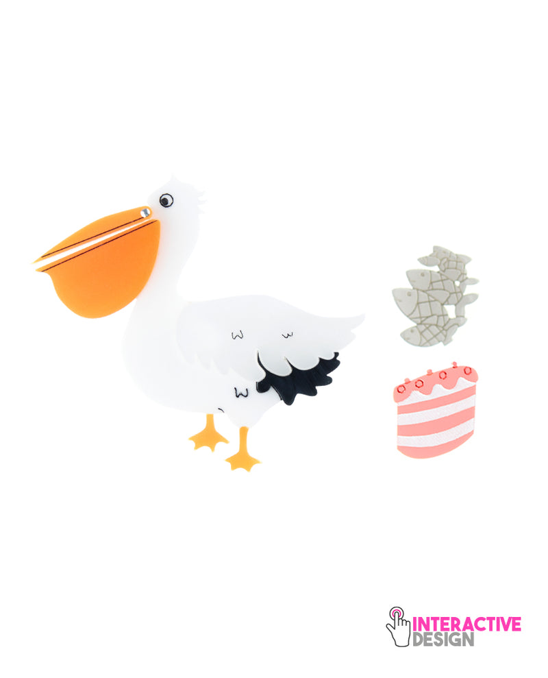 Pelican Open and Close Brooch -INTERACTIVE-