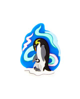 Penguins Under the Aurora Borealis Brooch