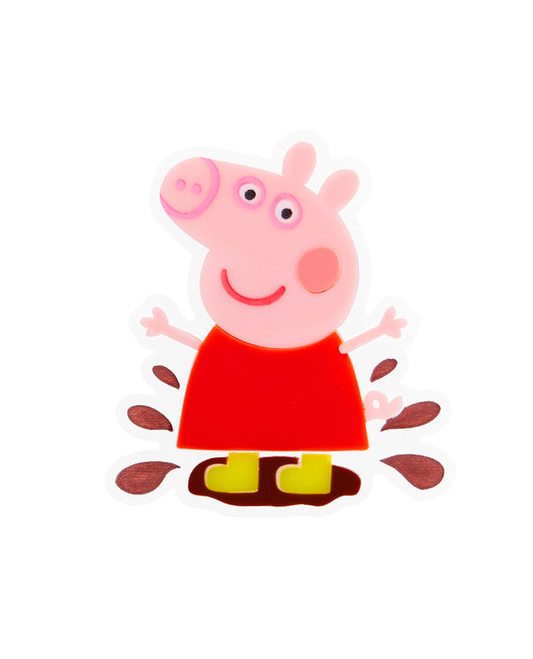 Peppa Pig Jumping in Muddy Puddles Brooch