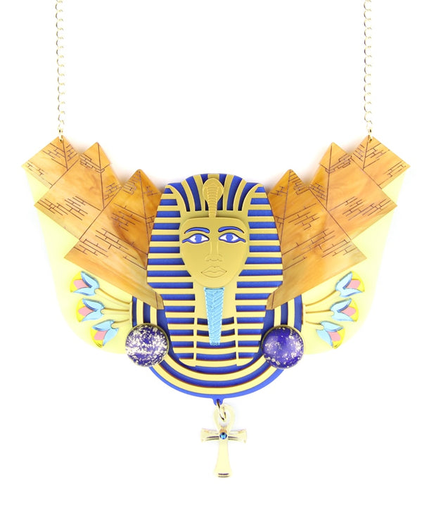 Pharaoh-statement-necklace-la-vidriola-plastic-jewellery-take-away-detail