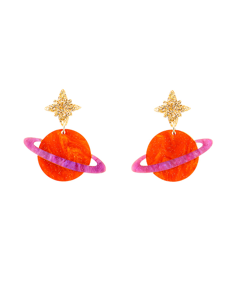 Planet Saturn Earrings