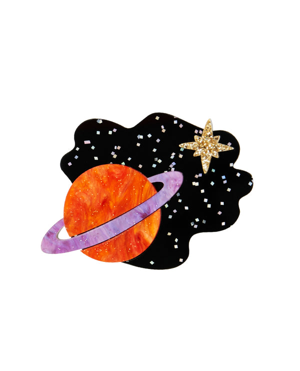 Planet in Space Brooch