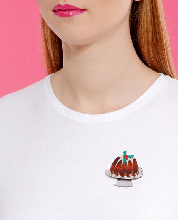 Plum-pudding-brooch-la-vidriola-plastic-jewellery-christmas-2018-detail