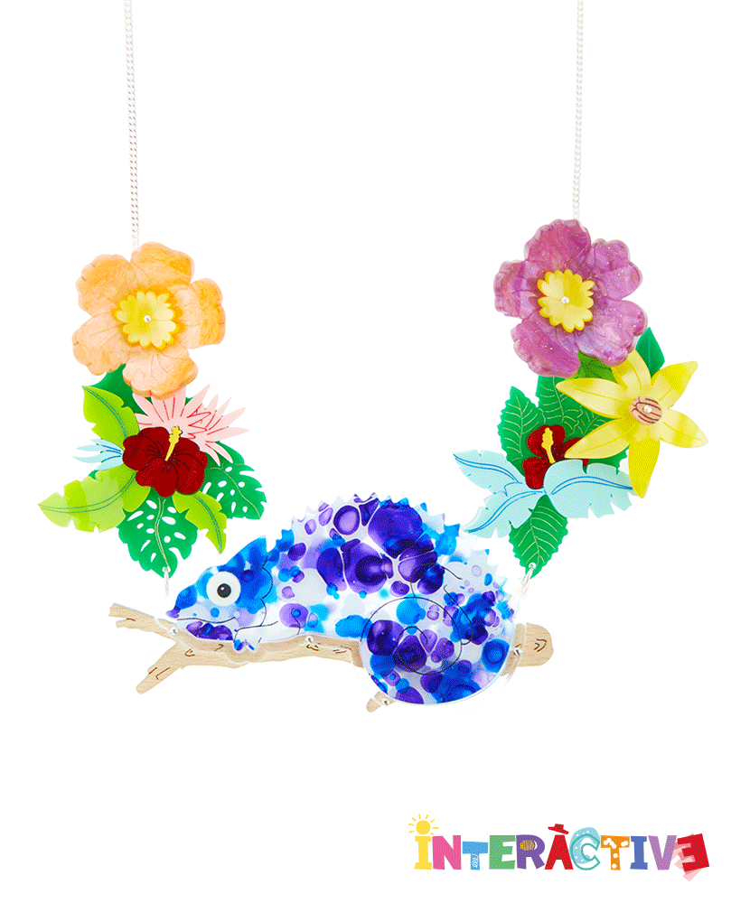 Premium Tropical Chameleon Necklace -interactive-