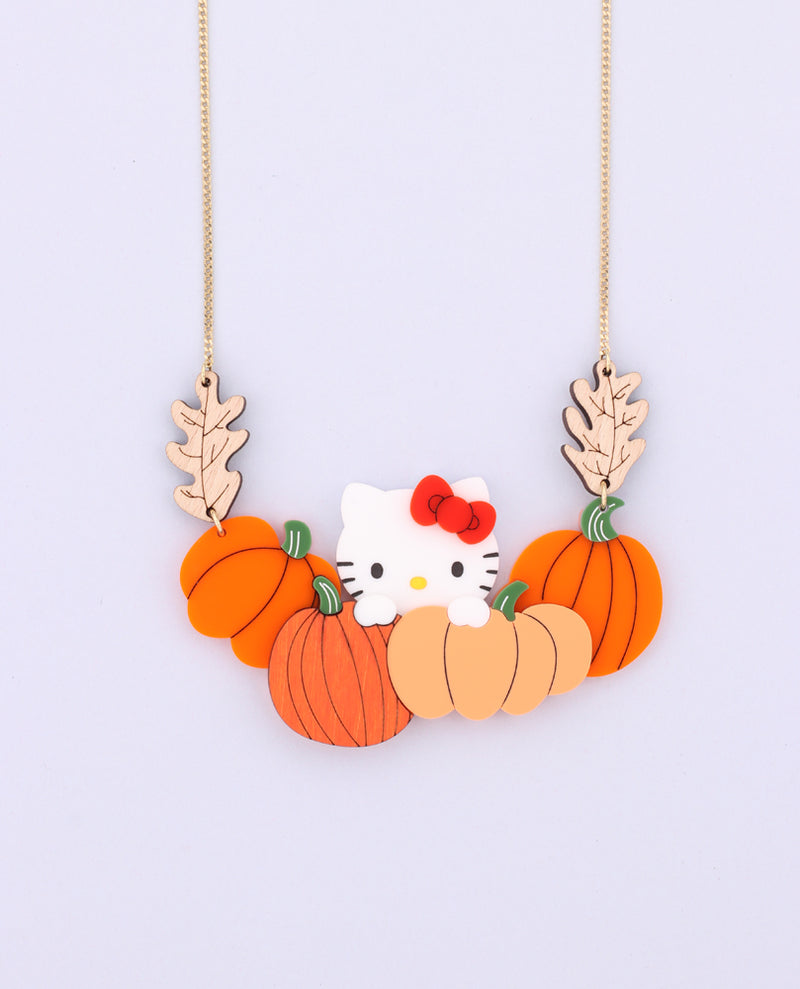 Pumpkin Harvest party Hello Kitty necklace