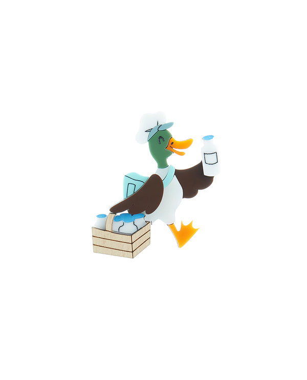 Quack,Quack…It’s the Ducky Milkman! Brooch