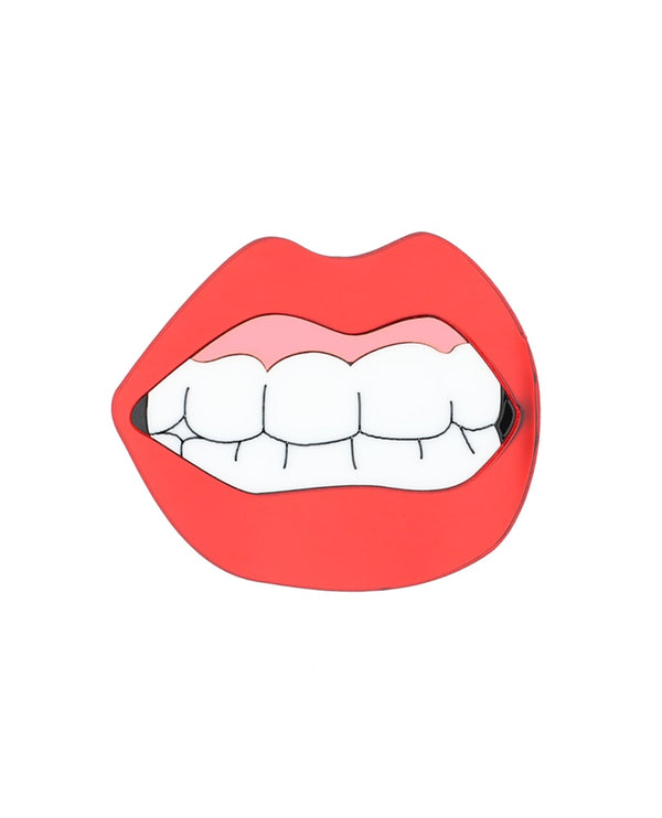 Red lips brooch
