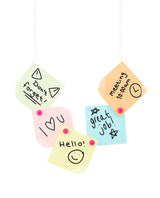 Reminder Notes statement Necklace