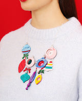 Retro Vintage Christmas Ornaments Statement Necklace