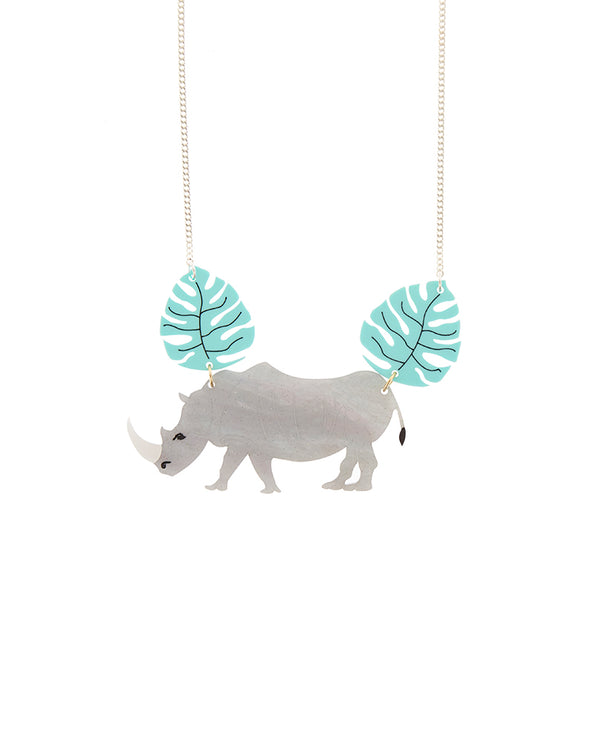 Rhino in the Wild Necklace