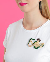 Snake-charmer-brooch-la-vidriola-plastic-jewellery-circus-where-the-magic-happens-product