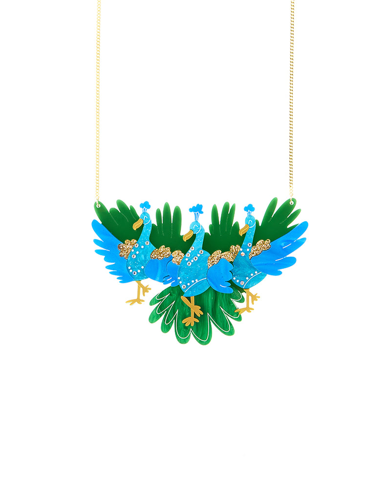 Spectacular Glitzy Feather Showgirls Necklace