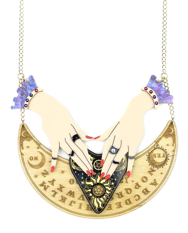 Spirits-calling-necklace-la-vidriola-plastic-jewellery-cosmica-detail