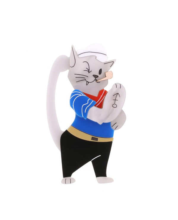 Strong-sailor-cat-Brooch-All-Aboard-collection-la-vidriola-detail