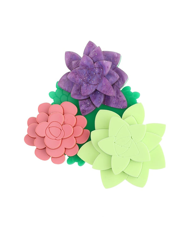 Succulent plant brooch