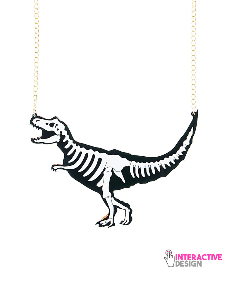T-Rex Arqueological Bones Findings Necklace -interactive-