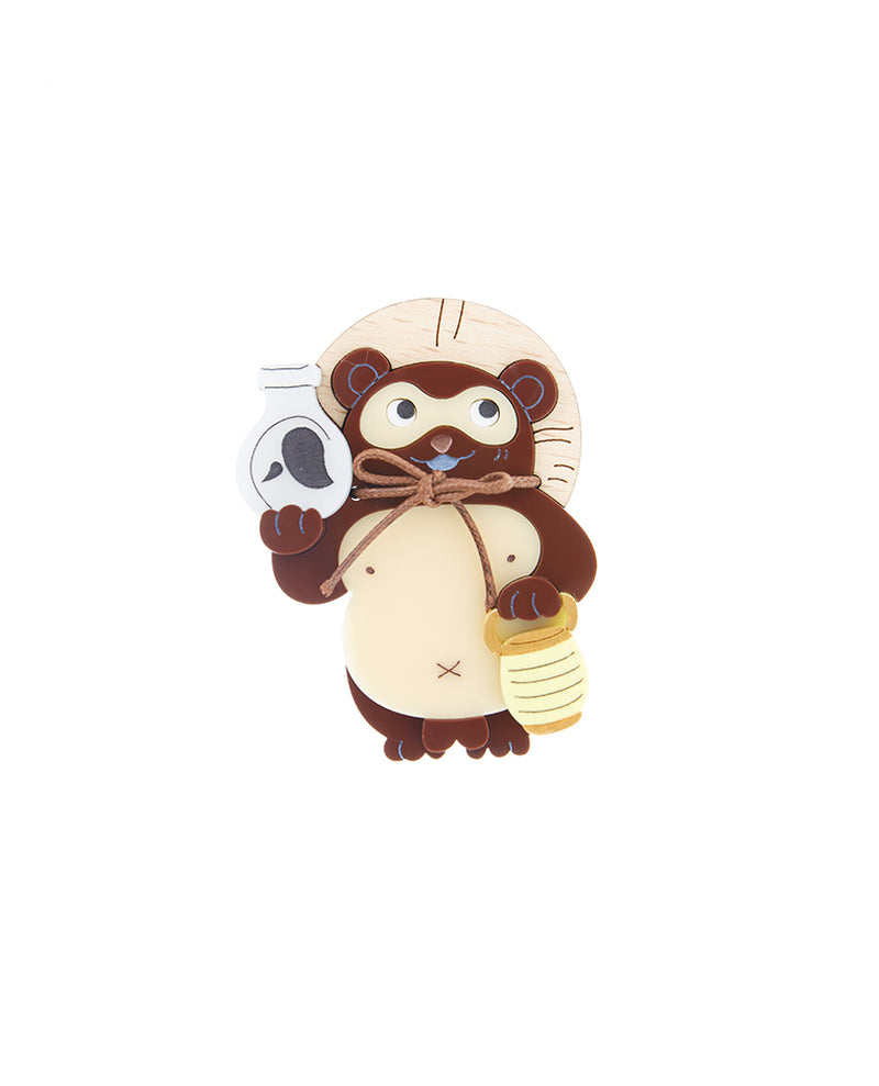 Tanuki Figure Brooch