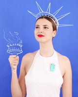 The Cat-statue of Liberty Brooch