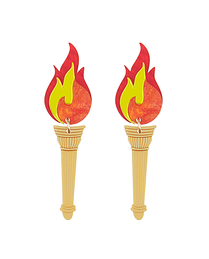 The Olympic flame earrings