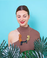 Three Fabulous Felines Necklace