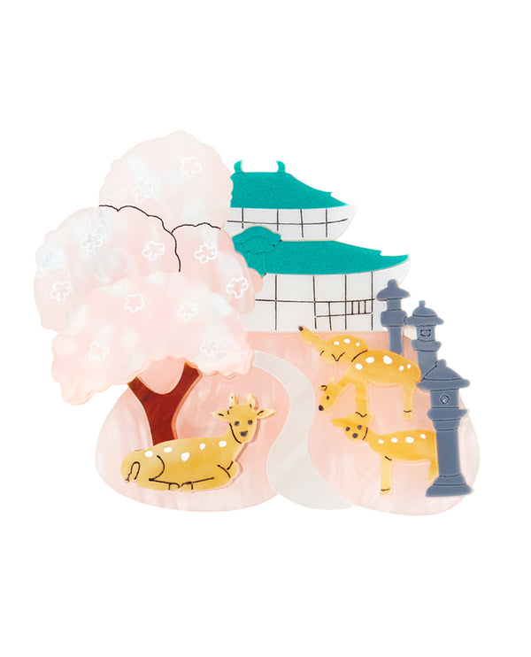 Todaiji Temple with Deers Brooch