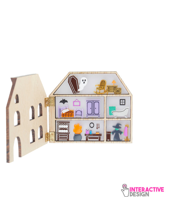 Toni’s Tiny Terror Doll House Upside Down Edition Brooch-Interactive-
